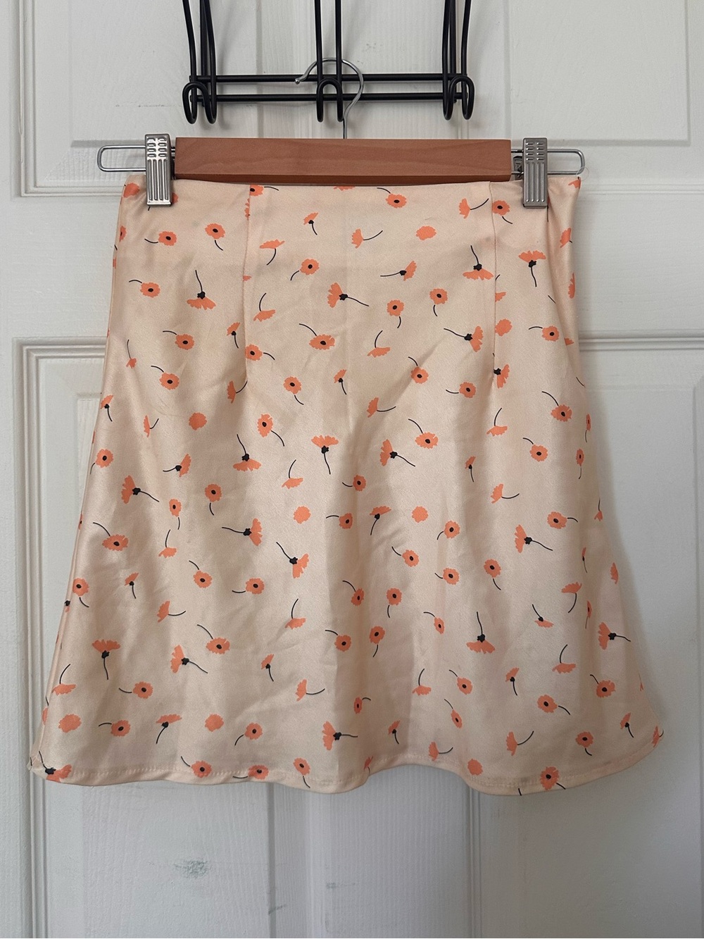 Princess Polly Chloe Mini Skirt - Butter Yellow Orange Poppies Floral Pattern